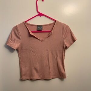 Olivia Rae Blush Ribbed Crop Top